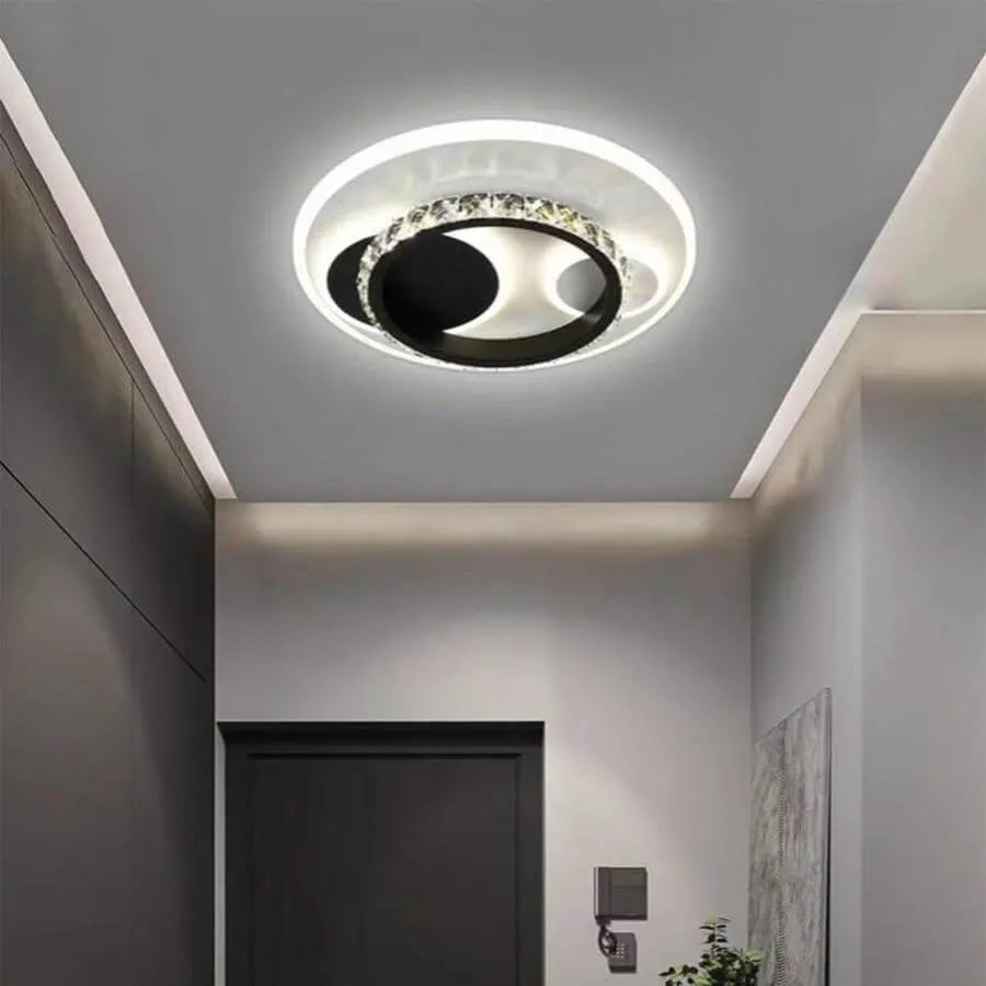 Lustra LED Cristal, Andrea, 30W Alb Negru