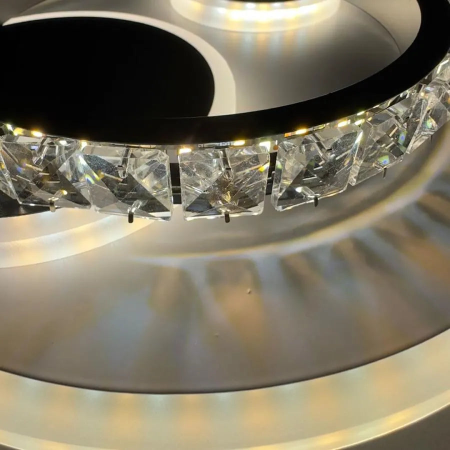 Lustra LED Cristal, Andrea, 30W Alb Negru