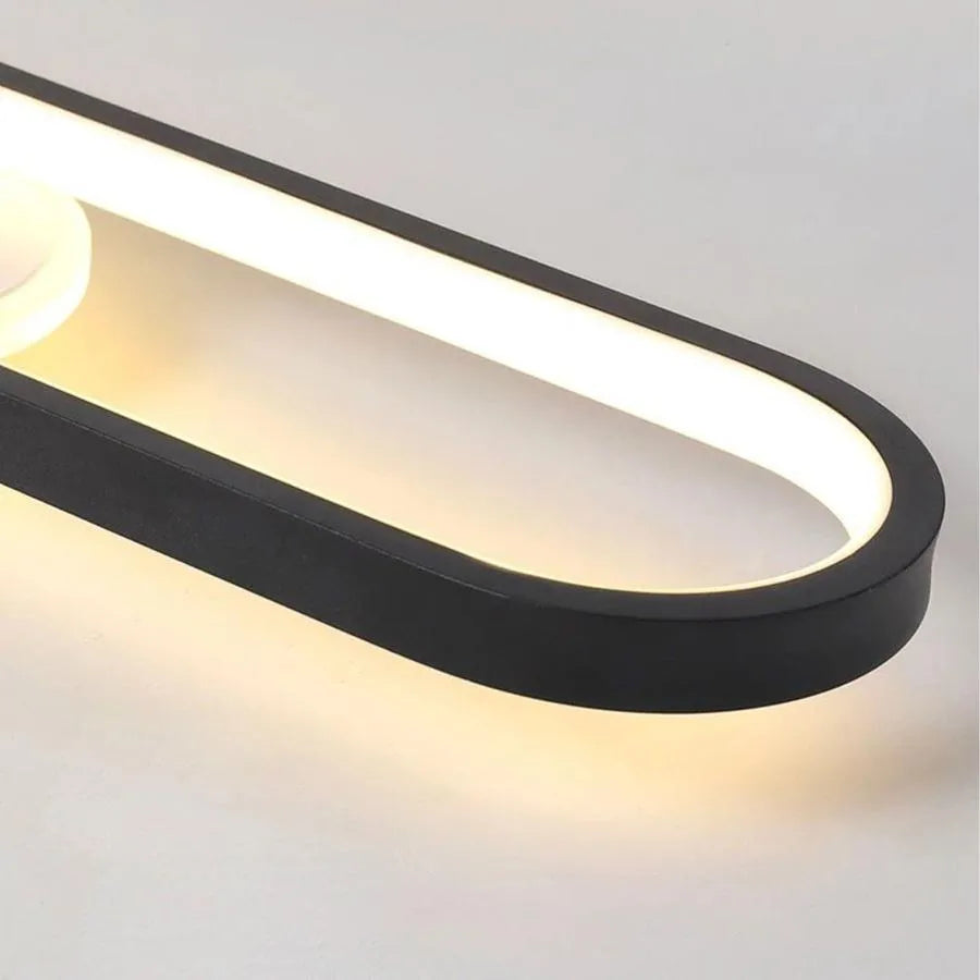 Lustra LED Berta 43W Lumina Rece/Calda/Neutra Proiector Reglabil Acril si Metal Alb si Negru