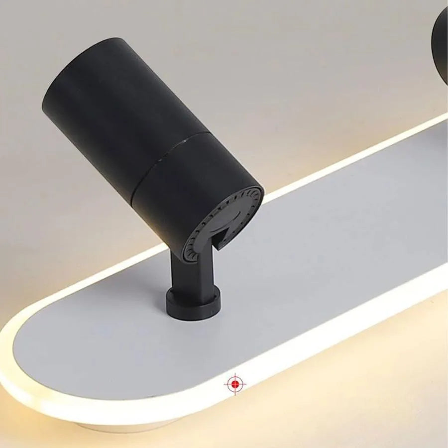 Lustra LED Berta 43W Lumina Rece/Calda/Neutra Proiector Reglabil Acril si Metal Alb si Negru