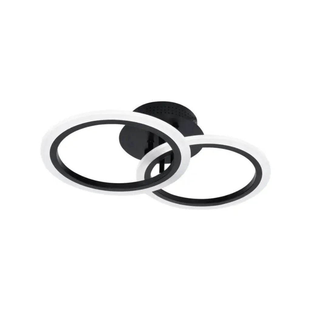 Lustra LED cu telecomanda BETTY, 28W, 2 Cercuri, lumina Rece/Calda/Neutra, Dimabila, Negru