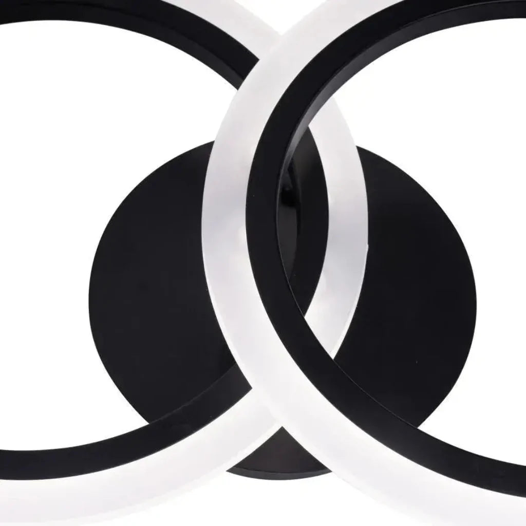 Lustra LED cu telecomanda BETTY, 28W, 2 Cercuri, lumina Rece/Calda/Neutra, Dimabila, Negru