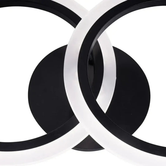 Lustra LED cu telecomanda BETTY, 28W, 2 Cercuri, lumina Rece/Calda/Neutra, Dimabila, Negru