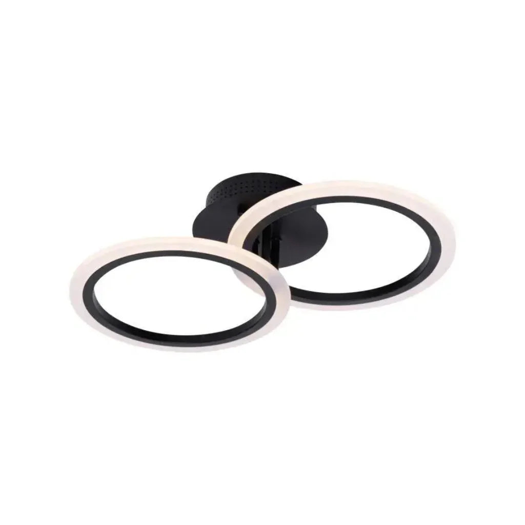 Lustra LED cu telecomanda BETTY, 28W, 2 Cercuri, lumina Rece/Calda/Neutra, Dimabila, Negru