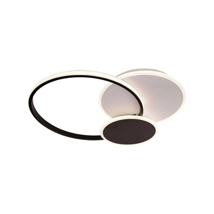 Lustra LED cu telecomanda  CETUS , 82W, 3 Cercuri, lumina Rece/Calda/Neutra, Dimabila, Negru