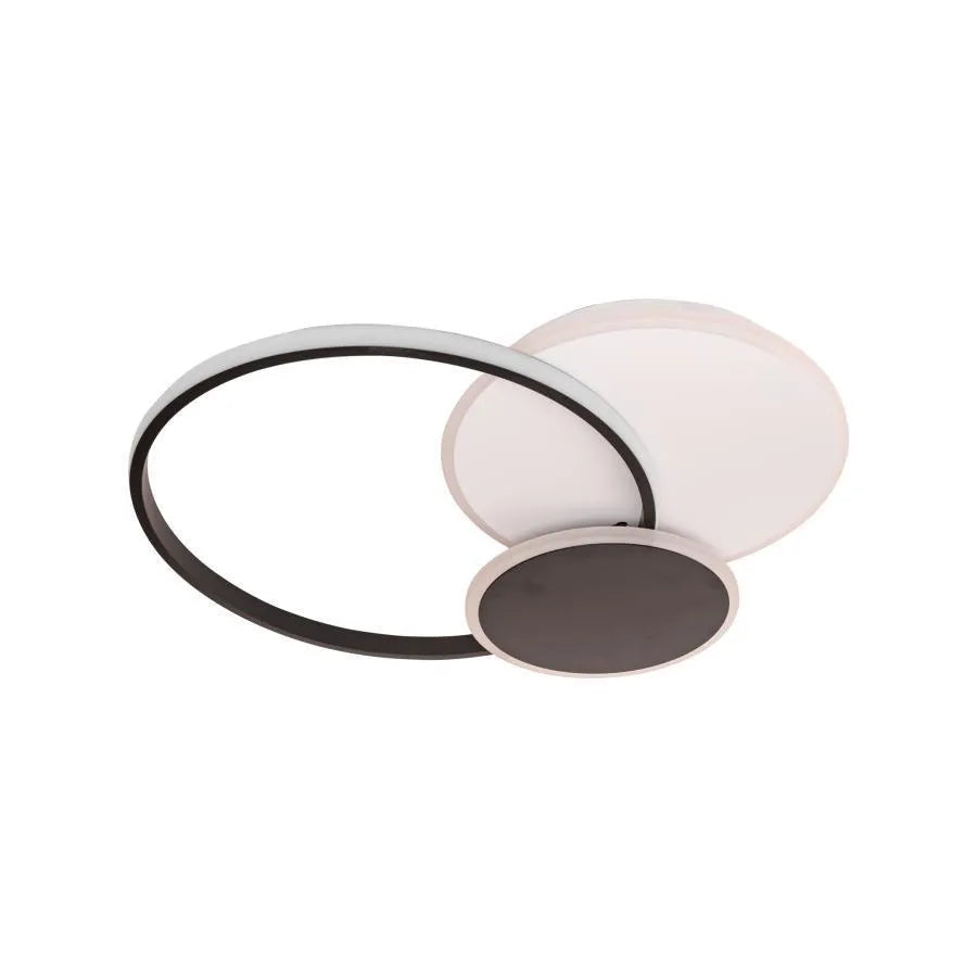 Lustra LED cu telecomanda  CETUS , 82W, 3 Cercuri, lumina Rece/Calda/Neutra, Dimabila, Negru