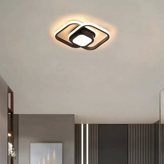 Lustra LED DUOFORM, 36W, 3 Patrate, lumina Rece/Calda/Neutra, Negru