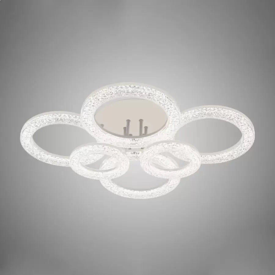 Lustra LED cu Telecomanda Abhaya 84W Dimabila Alb