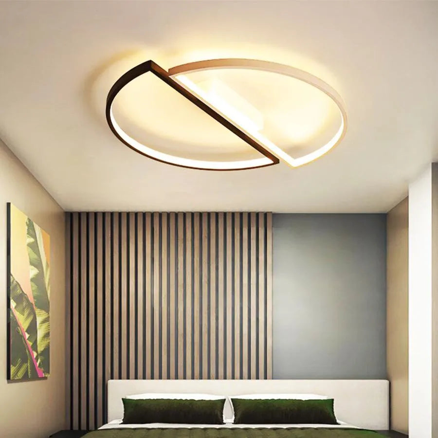 Lustra LED cu telecomanda VECTOR ARCUS, 35W, 2 Elemente, lumina Rece/Calda/Neutra, Dimabila, Alb Negru