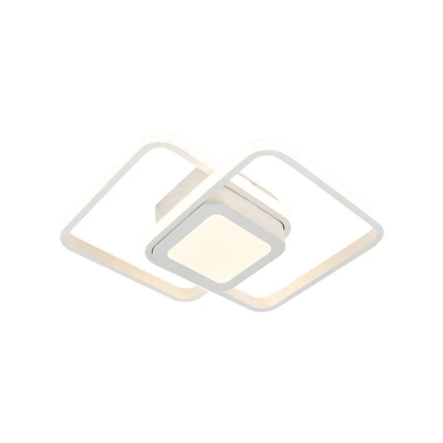 Lustra LED DUOFORM, 36W, 3 Patrate, lumina Rece/Calda/Neutra, Alb