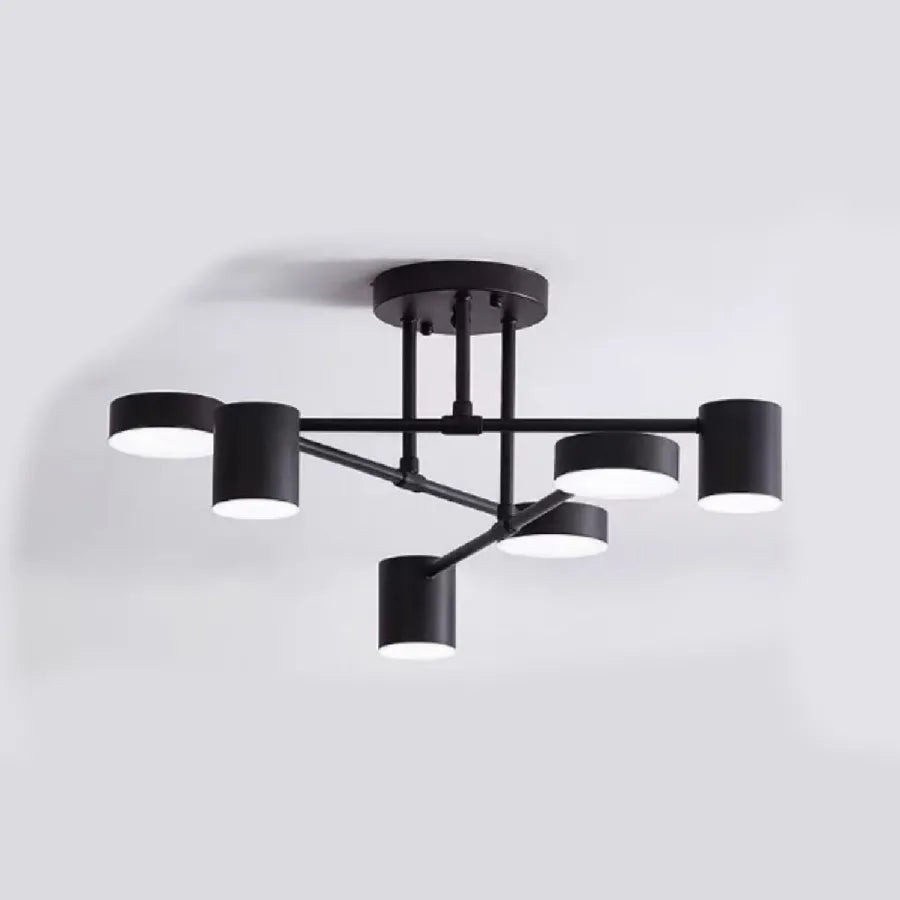 Lustra LED  GALIOS , 72W, 6 Elemente, lumina Rece/Calda/Neutra, Negru