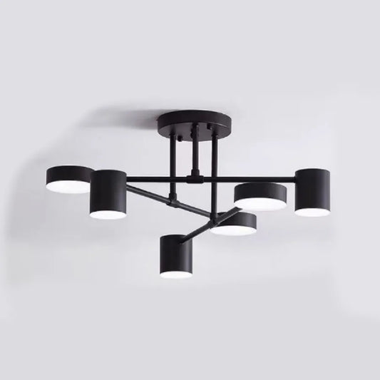 Lustra LED  GALIOS , 72W, 6 Elemente, lumina Rece/Calda/Neutra, Negru