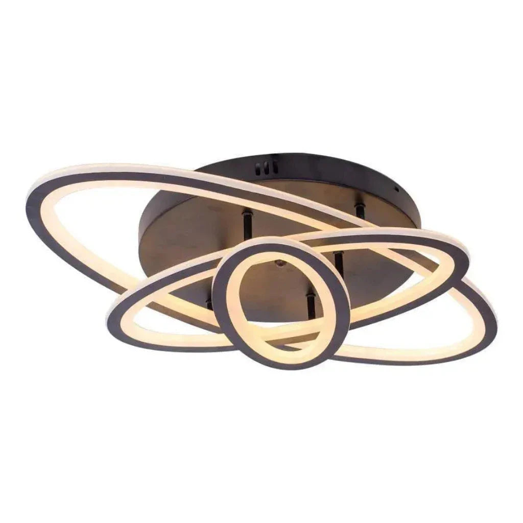 Lustra LED cu telecomanda GENTIANA, 75W, 3 Elipse, lumina Rece/Calda/Neutra, Dimabila, Negru