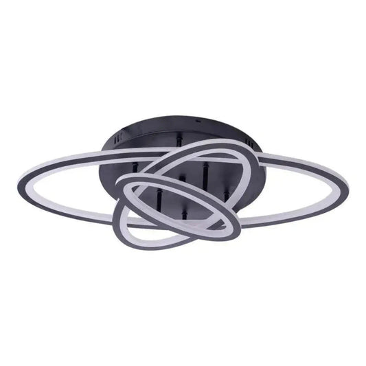 Lustra LED cu telecomanda GENTIANA, 75W, 3 Elipse, lumina Rece/Calda/Neutra, Dimabila, Negru