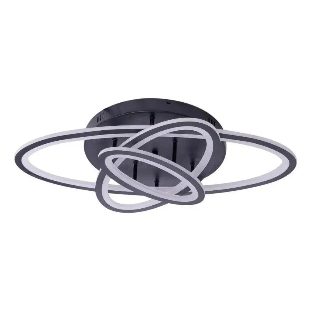 Lustra LED cu telecomanda GENTIANA, 75W, 3 Elipse, lumina Rece/Calda/Neutra, Dimabila, Negru