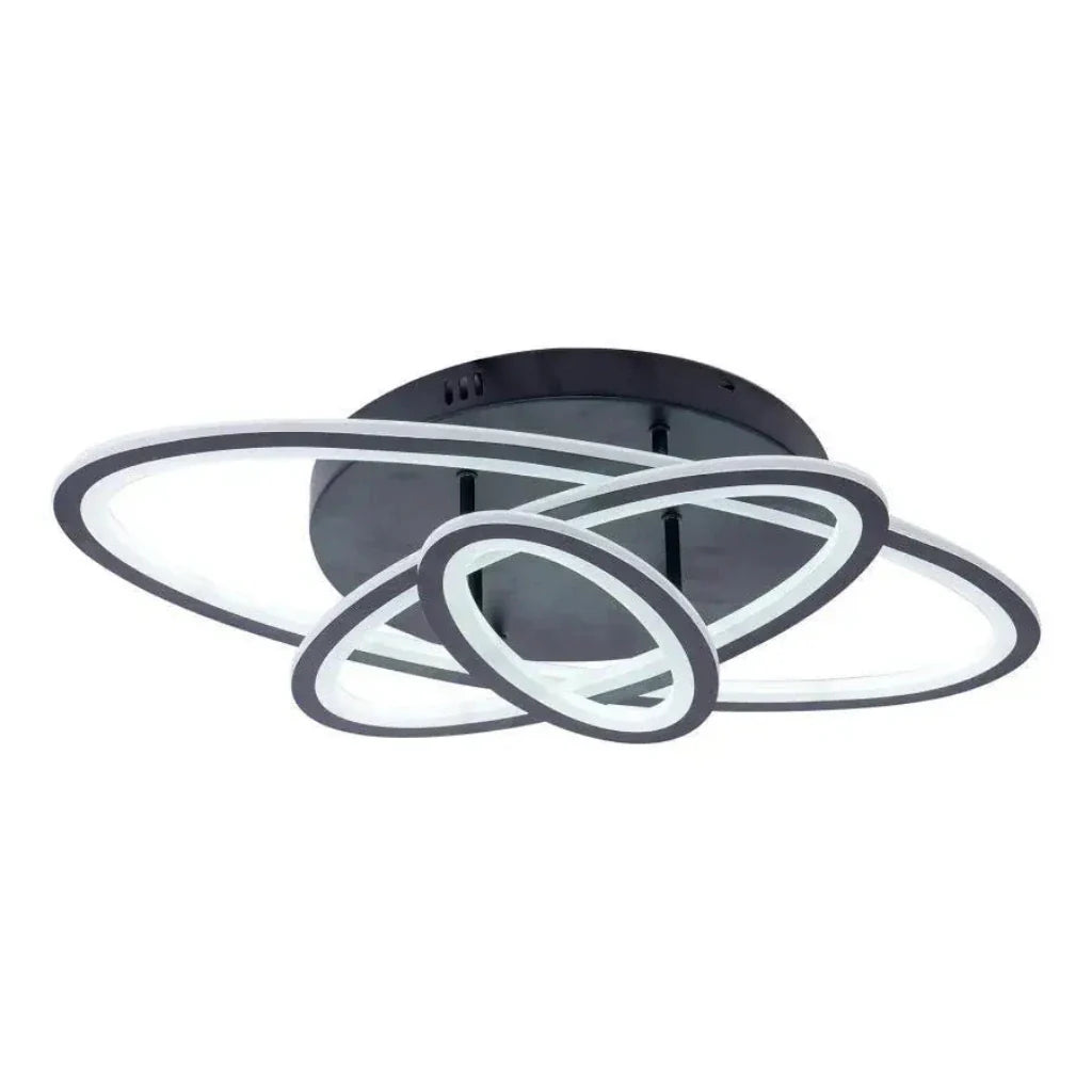 Lustra LED cu telecomanda GENTIANA, 75W, 3 Elipse, lumina Rece/Calda/Neutra, Dimabila, Negru