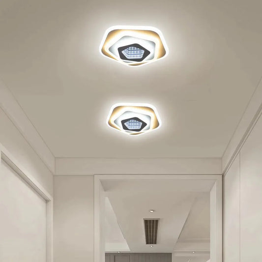 Lustra LED NEXA Pentagon 3D, 36W, Alb, pentru Hol/Coridor