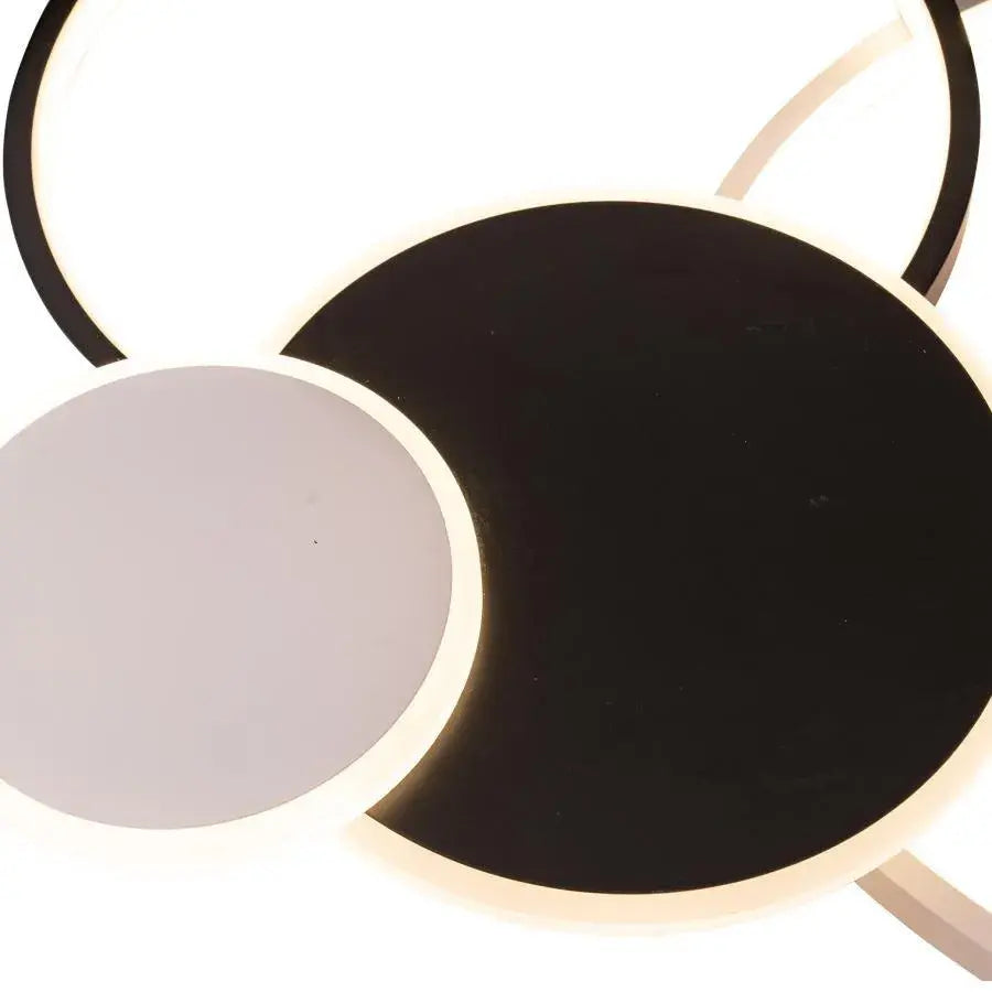 Lustra LED cu telecomanda LIBRA, 82W, 4 Cercuri, lumina Rece/Calda/Neutra, Dimabila, Negru