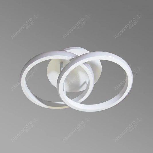 Lustra LED VERTEX Circula Cercuri Suprapuse, 44W, 2 Cercuri, Lumina Rece/Calda/Neutra, Alb