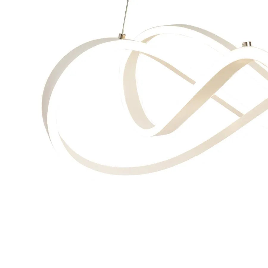 Lustra LED suspendata cu telecomanda INFINITY HALO, 138W,  lumina Rece/Calda/Neutra, Dimabila, Alb, Inaltime Reglabila