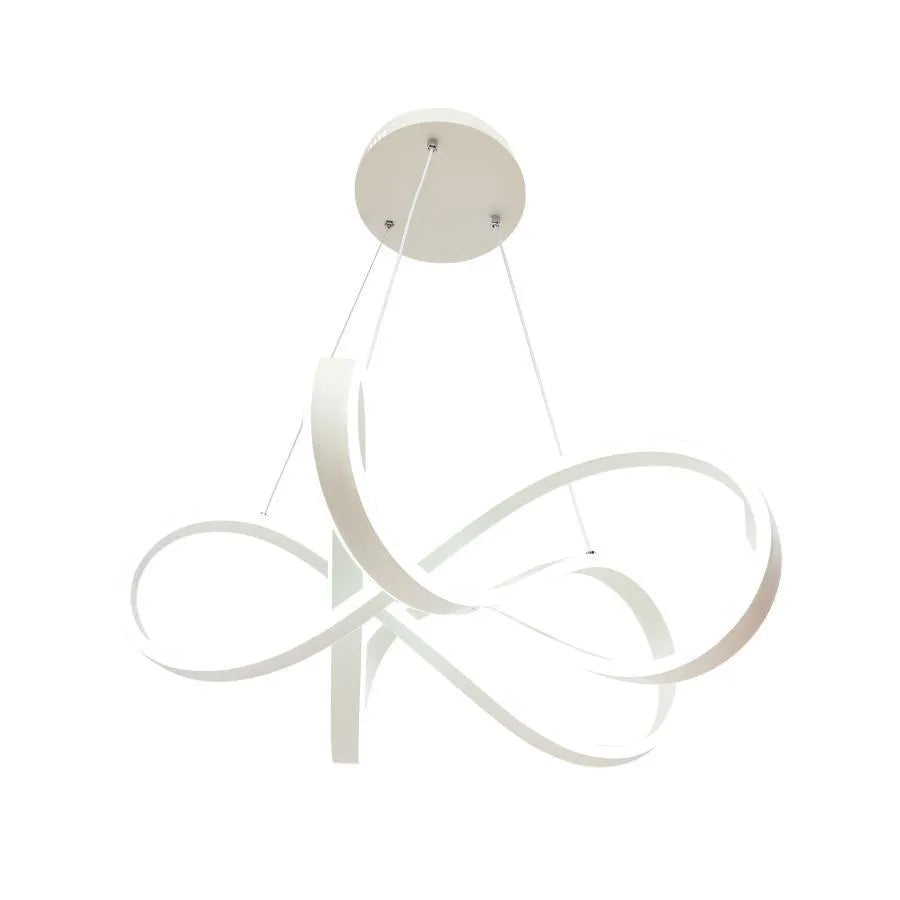 Lustra LED suspendata cu telecomanda INFINITY HALO, 138W,  lumina Rece/Calda/Neutra, Dimabila, Alb, Inaltime Reglabila