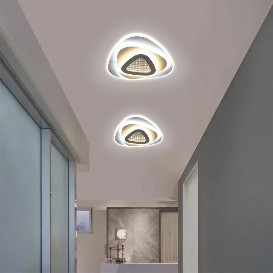 Lustra LED NEXA Triunghi 3D, 36W, Alb, Lumina Rece/Calda/Neutra
