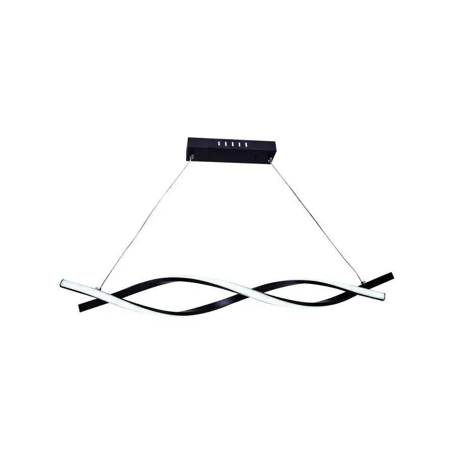 Lustra LED suspendata cu telecomanda FLUX, 80W,  Lumina Rece/Calda/Neutra, Dimabila, Negru,  Inaltime Reglabila