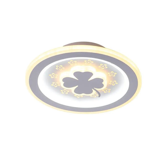 Lustra LED TRIFOI RGB ROZA, 24W, lumina Rece/Calda/Neutra, Alb