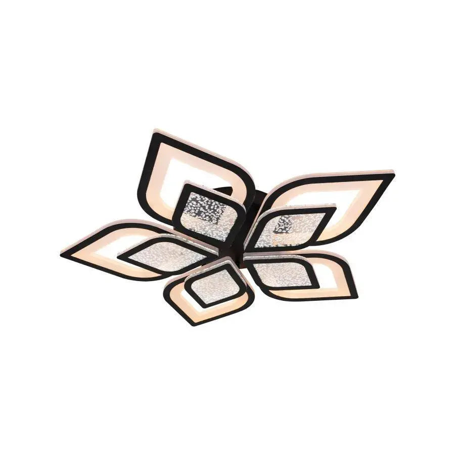 Lustra LED cu telecomanda DALIA, 170W, 5 Petale, lumina Rece/Calda/Neutra, Dimabila, Negru