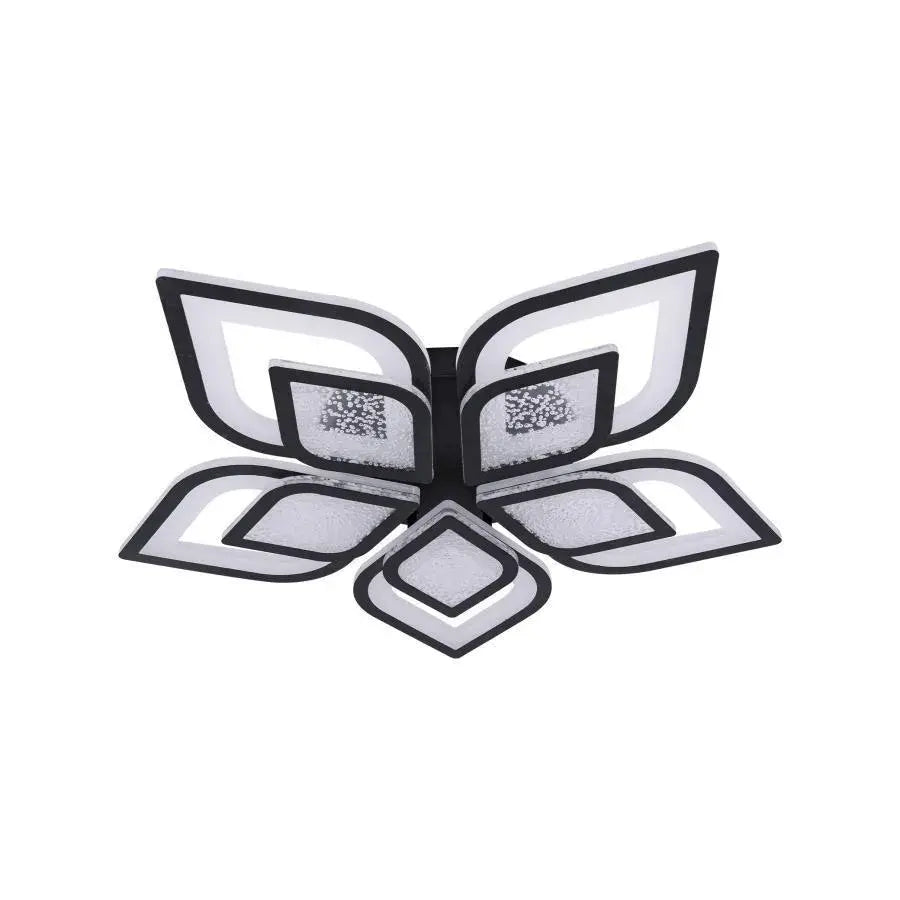 Lustra LED cu telecomanda DALIA, 170W, 5 Petale, lumina Rece/Calda/Neutra, Dimabila, Negru