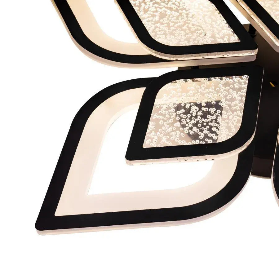 Lustra LED cu telecomanda DALIA, 170W, 5 Petale, lumina Rece/Calda/Neutra, Dimabila, Negru