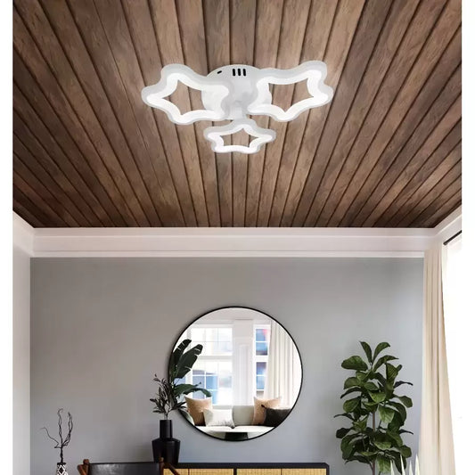 Lustra LED STELARIUM, 22W, 3 Stelute, lumina Rece, Alb