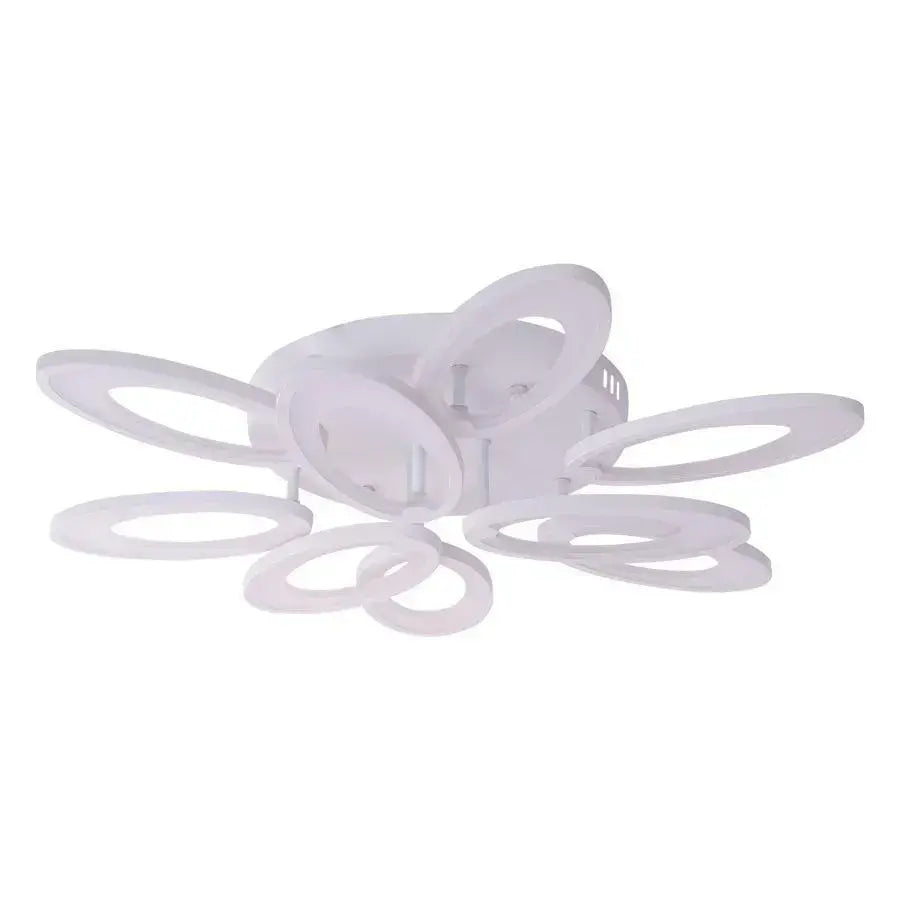 Lustra LED cu telecomanda SUNFLOWER, 98W, 9 Elemente, lumina Rece/Calda/Neutra, Dimabila, Alb