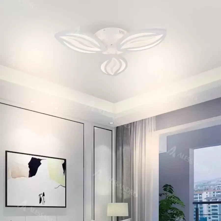 Lustra LED cu telecomanda ORCHID, 39W, 3 Petale, lumina Rece/Calda/Neutra, Dimabila, Alb