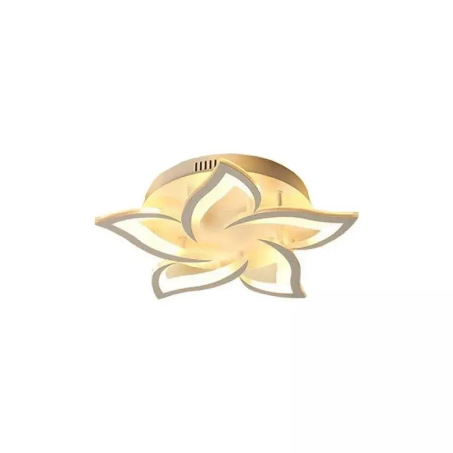 Lustra LED cu telecomanda LOTUS 74W, 5 Petale, lumina Rece/Calda/Neutra, Dimabila, Alb