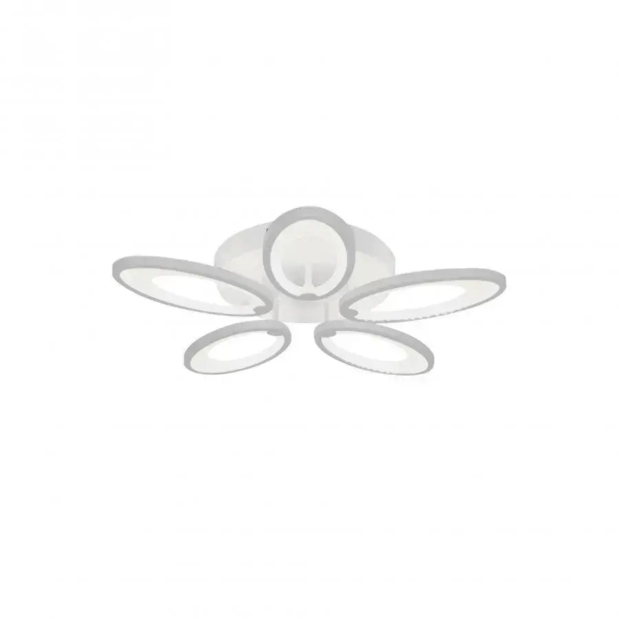 Lustra LED cu telecomanda SUNFLOWER, 54W, 5 Elemente, lumina Rece/Calda/Neutra, Dimabila, Alb