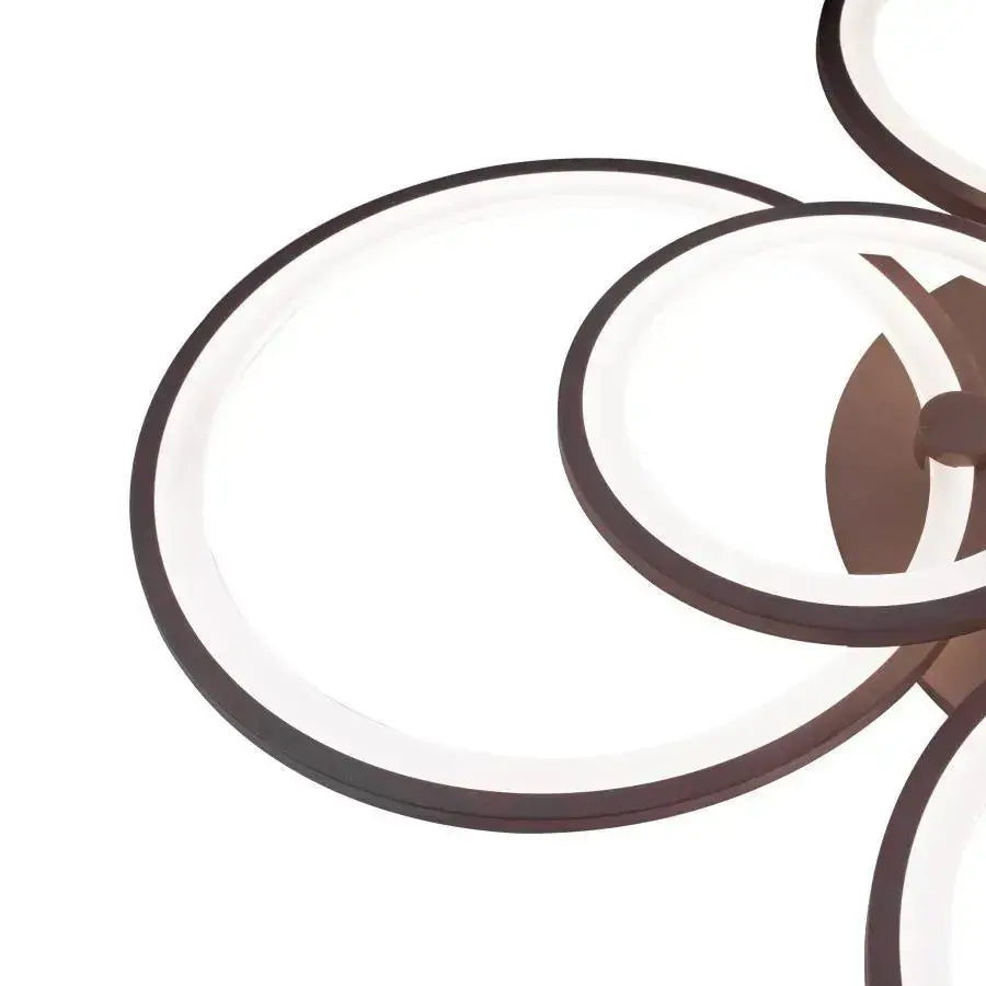 Lustra LED cu telecomanda BETTY, 200W, 8 Cercuri, lumina Rece/Calda/Neutra, Dimabila, Maro