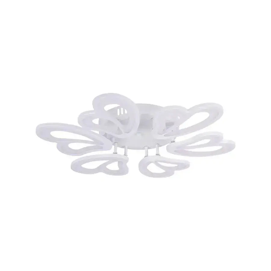 Lustra LED cu telecomanda BLOSSOM, 72W, 6 Petale, lumina Rece/Calda/Neutra, Dimabila, Alb