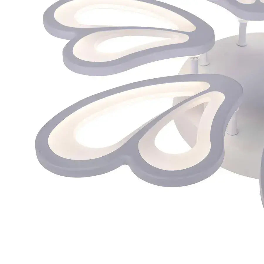 Lustra LED cu telecomanda BLOSSOM, 72W, 6 Petale, lumina Rece/Calda/Neutra, Dimabila, Alb