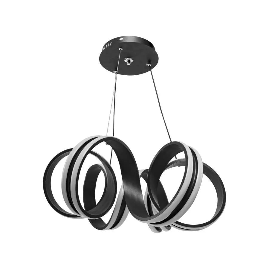 Lustra LED Suspendata cu Telecomanda INFINITY Twist, 180W, Inaltime Reglabila, Lumina Rece/Calda/Neutra, Dimabila, Negru