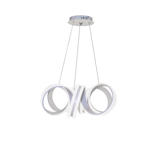 Lustra LED Suspendata cu Telecomanda INFINITY Twist, 180W, Inaltime Reglabila, Lumina Rece/Calda/Neutra, Dimabila, Alb