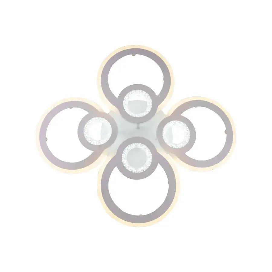Lustra LED cu telecomanda KADE, 72W, 4 Cercuri, lumina Rece/Calda/Neutra, Dimabila, Alb
