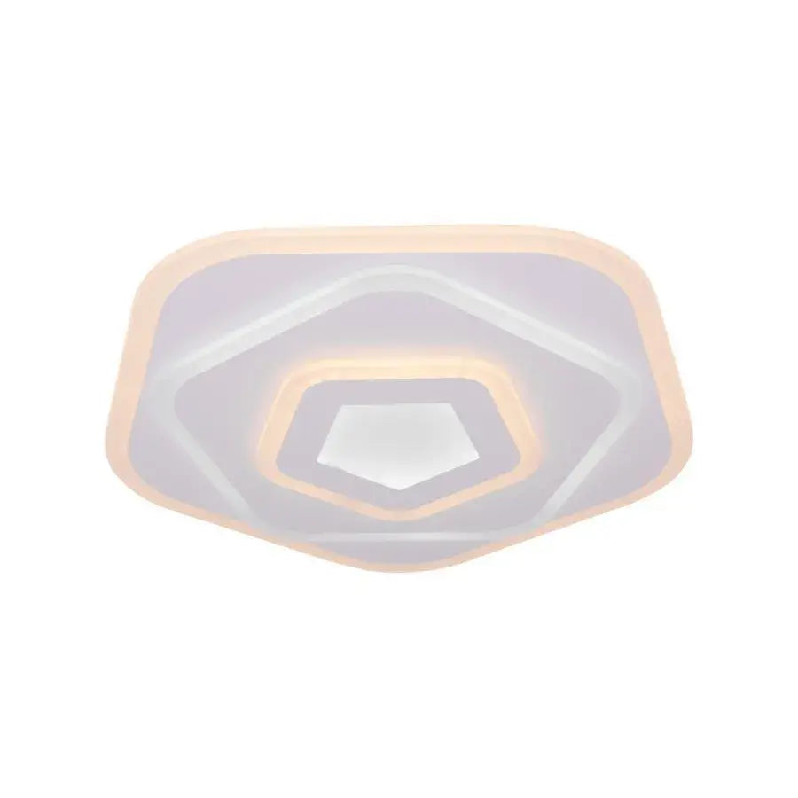 Lustra LED cu telecomanda PENTAGON, 59W, lumina Rece/Calda/Neutra, Alb