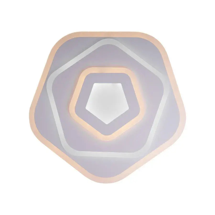 Lustra LED cu telecomanda PENTAGON, 59W, lumina Rece/Calda/Neutra, Alb