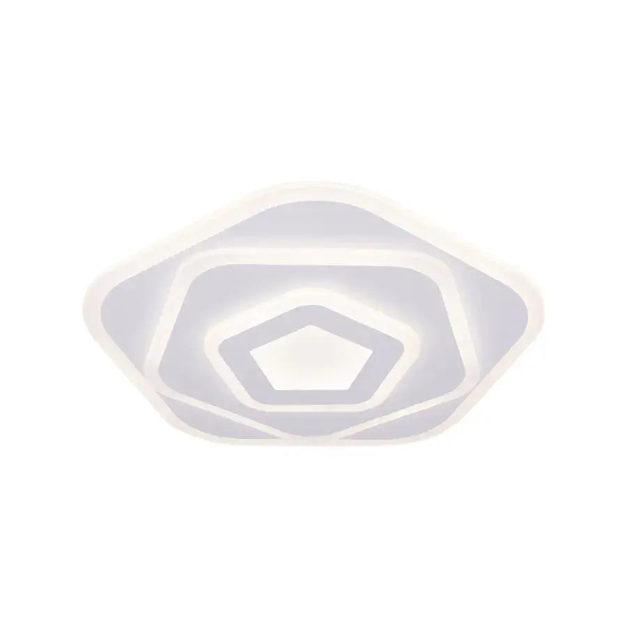 Lustra LED cu telecomanda PENTAGON, 59W, lumina Rece/Calda/Neutra, Alb