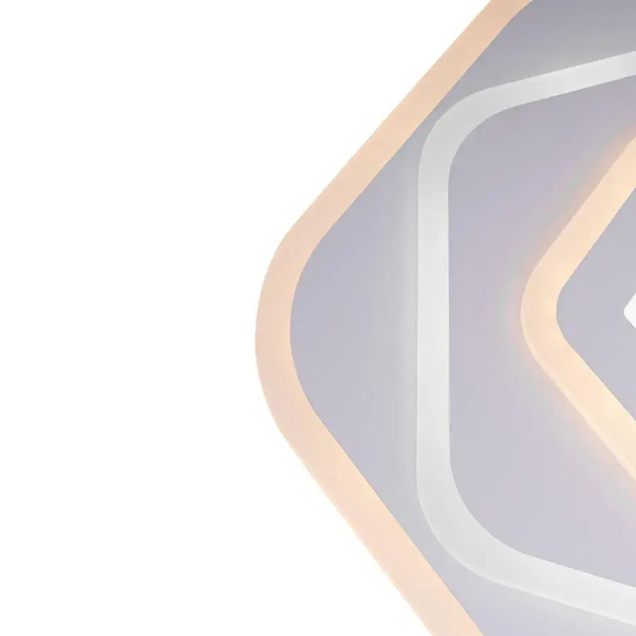 Lustra LED cu telecomanda PENTAGON, 59W, lumina Rece/Calda/Neutra, Alb