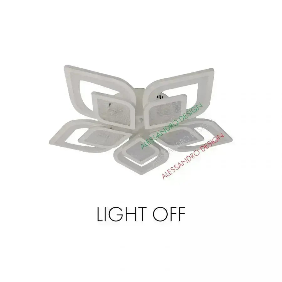 Lustra LED cu telecomanda DALIA, 170W, 5 Petale, lumina Rece/Calda/Neutra, Dimabila, Alb