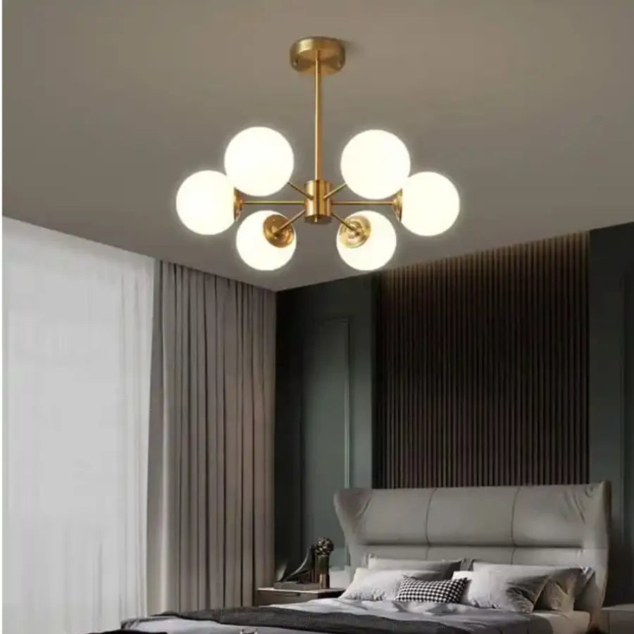 Lustra LOFT Manor, 6x E27, Alb Auriu, Metal