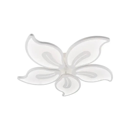 Lustra LED cu Telecomanda JASMINE 73W 5 Petale Lumina Rece/Calda/Neutra Dimabila Alb