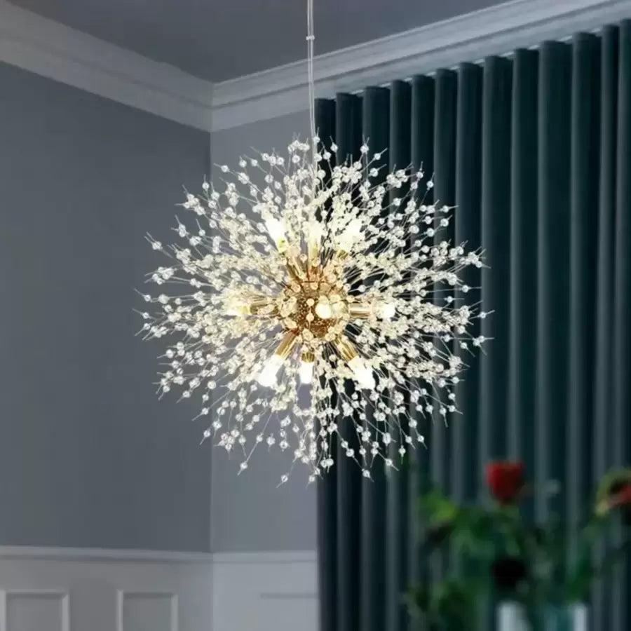 Candelabru Cristal Schönbrunn, 12x G9, Diametru 60cm, Auriu Lucios, Inaltime Reglabila